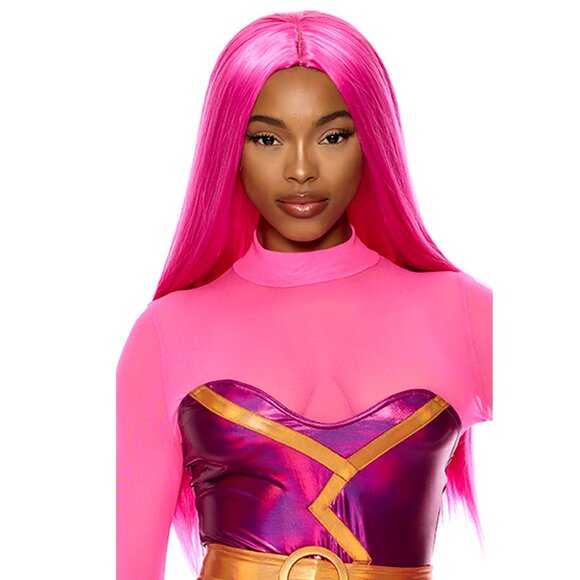 Long Hot Pink Straight Wig - Picture 4 of 4